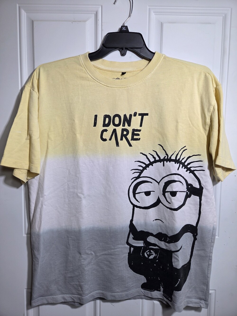 The Souled Store Minions "I Don't Care" Colorblock Graphic Tee M 💛